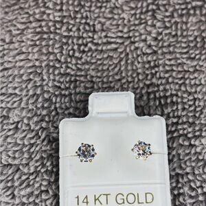 Planet Gold 14 KT Gold and Silver Earrings